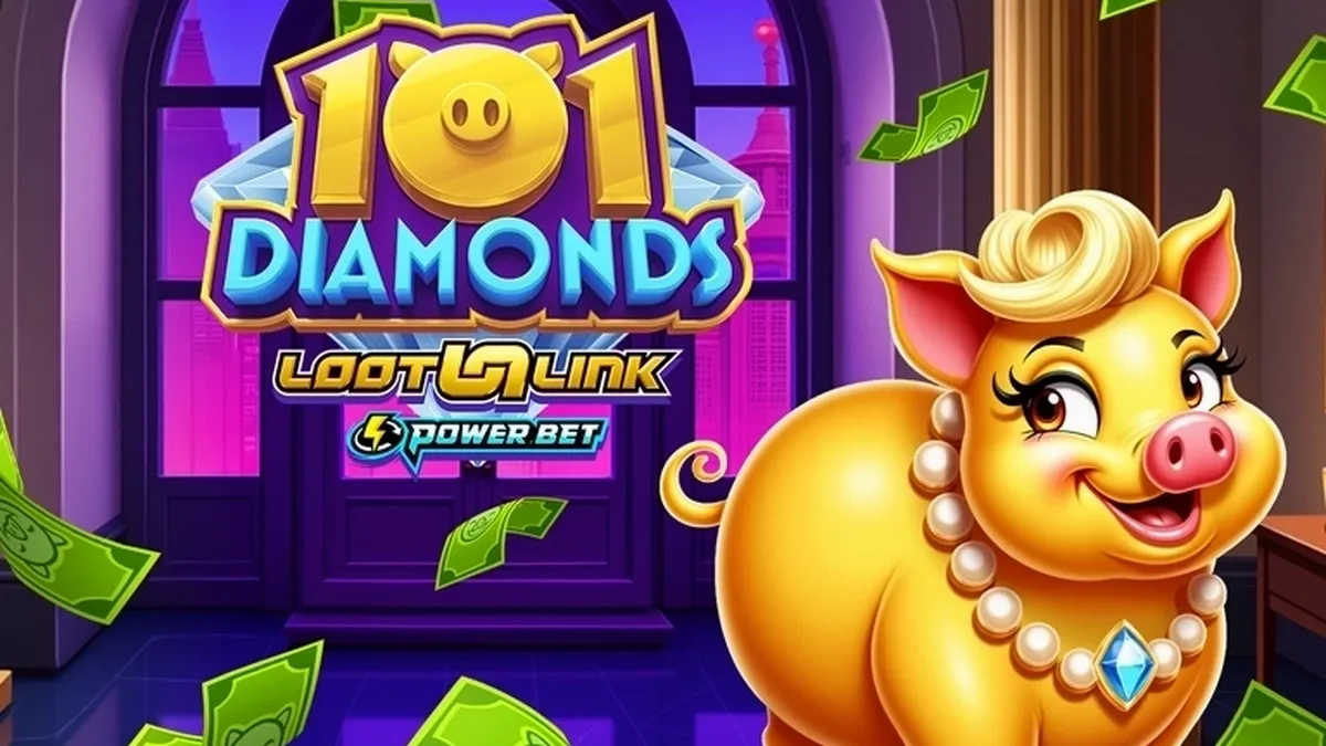 Tampilan antarmuka permainan slot 101 Diamonds dengan latar belakang elegan