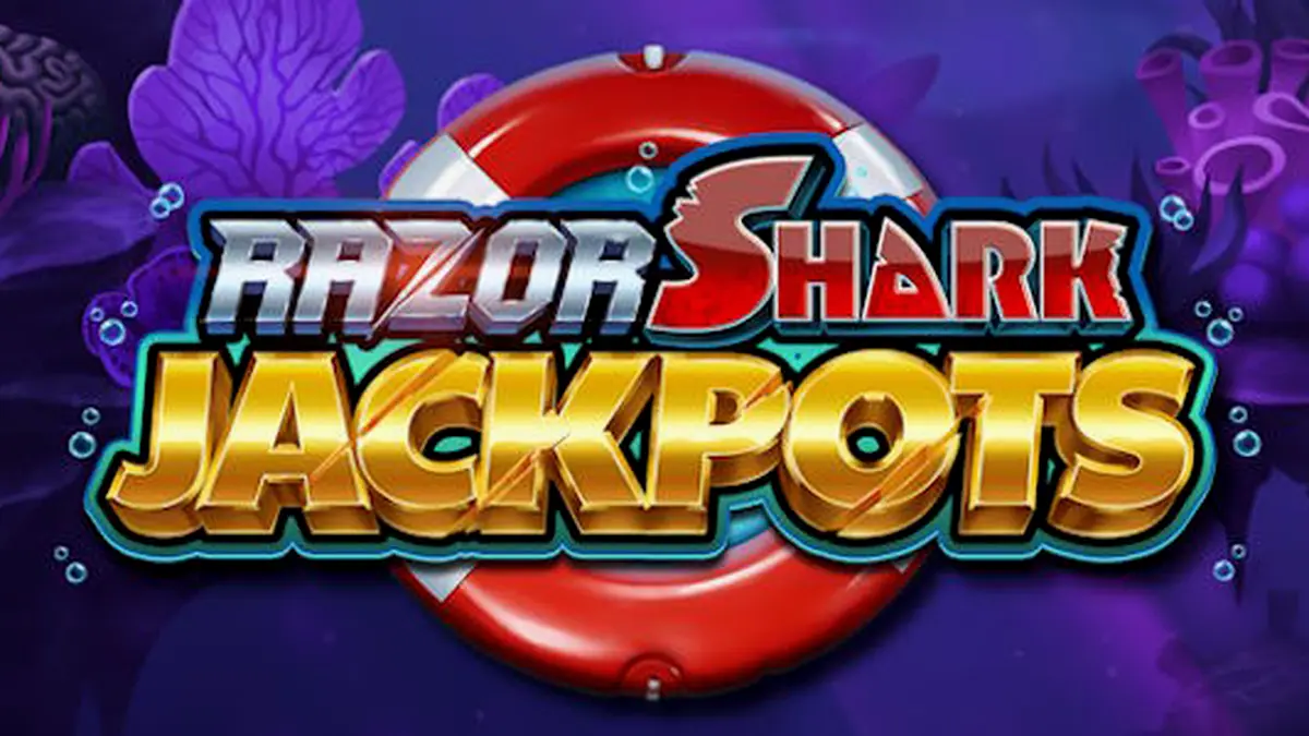 Tampilan visual slot Razor Shark Jackpots dengan tema bawah laut yang memukau